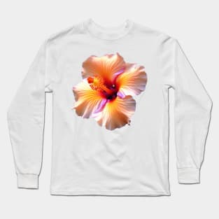 Orange Hibiscus Flower Art Long Sleeve T-Shirt